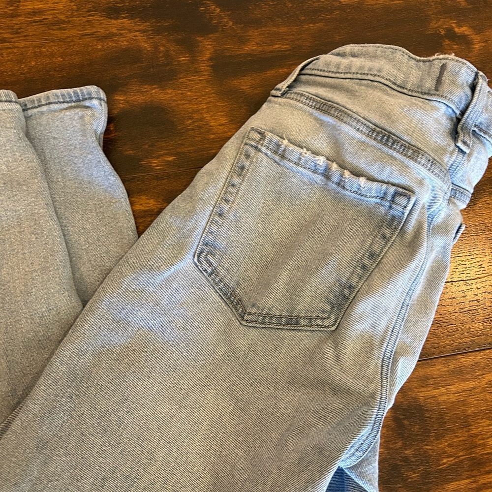 Hollister Women's Straight Leg Jeans in Light Blue